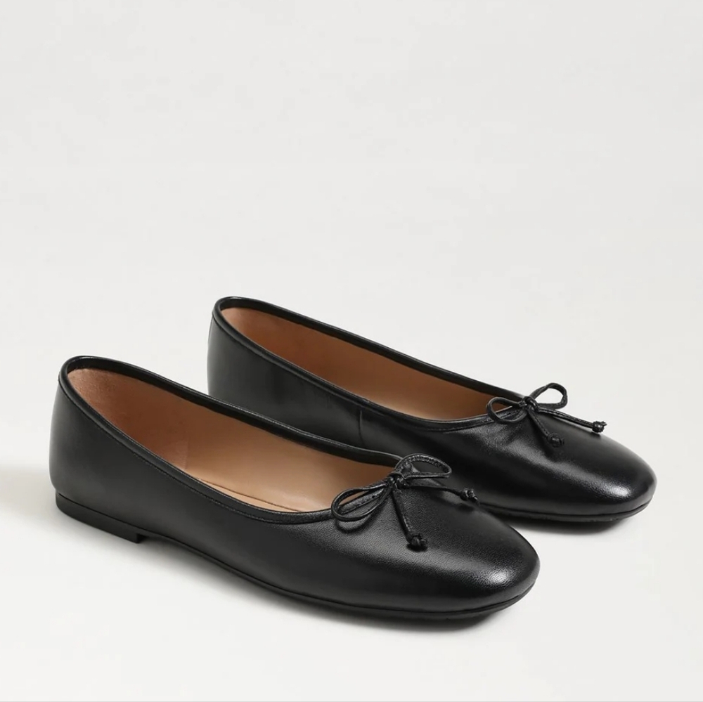 Sam Edelman Alie Ballet Flat In Black Leather Size 7